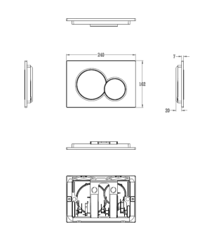 Кнопка смыва для инсталляции механическая Wonzon & Woghand WW-IB232-BG брашированное золото